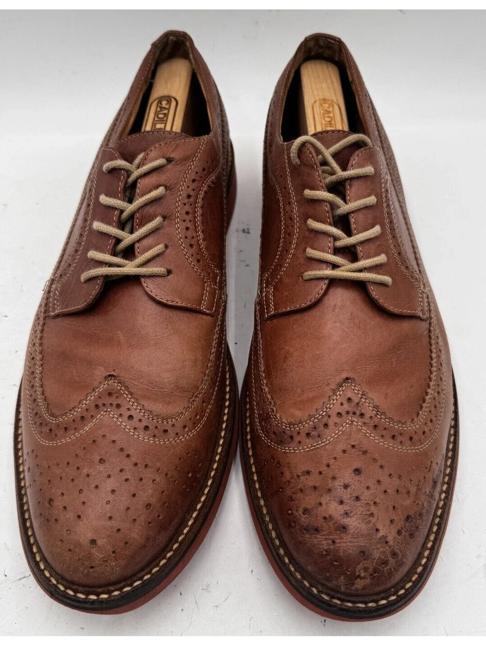 1901 Nordstrom Kyle Men's Dress Shoes 11 Brown Leather Brogues Wingtip Oxfords